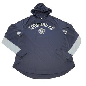 Sporting KC MLS Hoodie Sweatshirt Pullover Activewear Soccer Mens Medium‎ NWOT